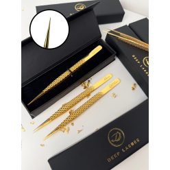 ELENA 24K GOLD - egyenes izoláló szempillacsipesz