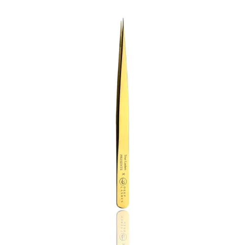 True Lashes x Deep Lashes - Mr. Right egyenes izoláló szempillacsipesz - 24K arany bevonat