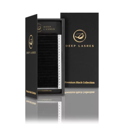 20 soros – M ív • 0.06 • 12 mm – Egyméretes Műszempilla – Premium Black Collection