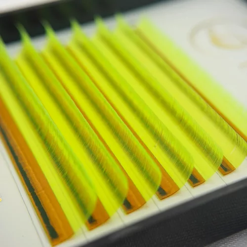 7 soros – MIX • Neonsárga • CC ív • 0.07 (6-12 mm) – Színes Műszempilla