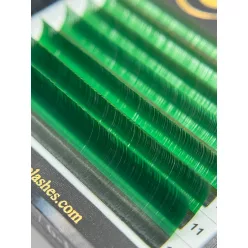  7 soros – MIX • Zöld • 0.07 (6-12 mm) – Színes Műszempilla