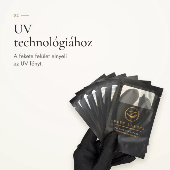 Deep Lashes - Biogéles UV szemalátét 10 pár (fekete)