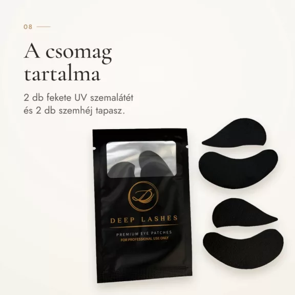 Deep Lashes - Biogéles UV szemalátét 10 pár (fekete)