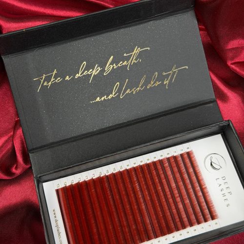 20 soros – MIX • Vörösbor • 0.07 – Színes Műszempilla