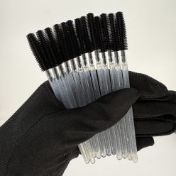 Szilikonos műszempilla fésű - Fekete / Rózsaszín